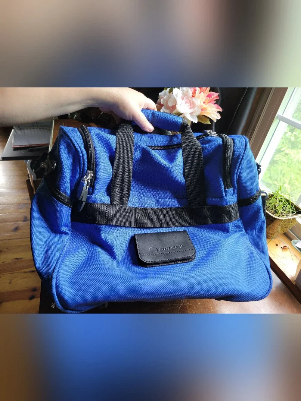 Delsey Carry-On Blue Weekender Travel Overnight Bag Shoulder Strap